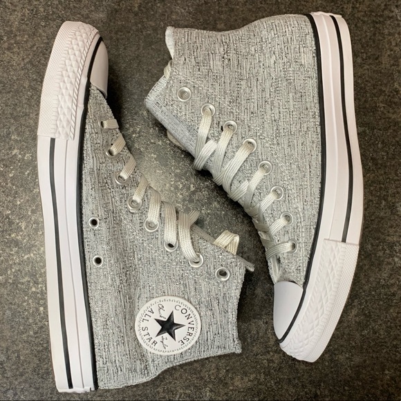Converse Tweed Knit Grey Silver Black White NEW Converse Tweed Knit Grey Silver Black White NEW